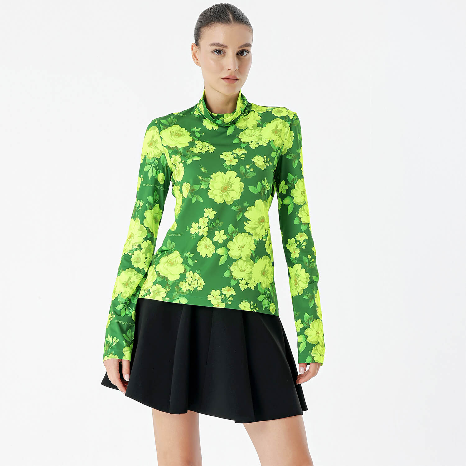Off White - Green&Yellow Floral Print Blouses